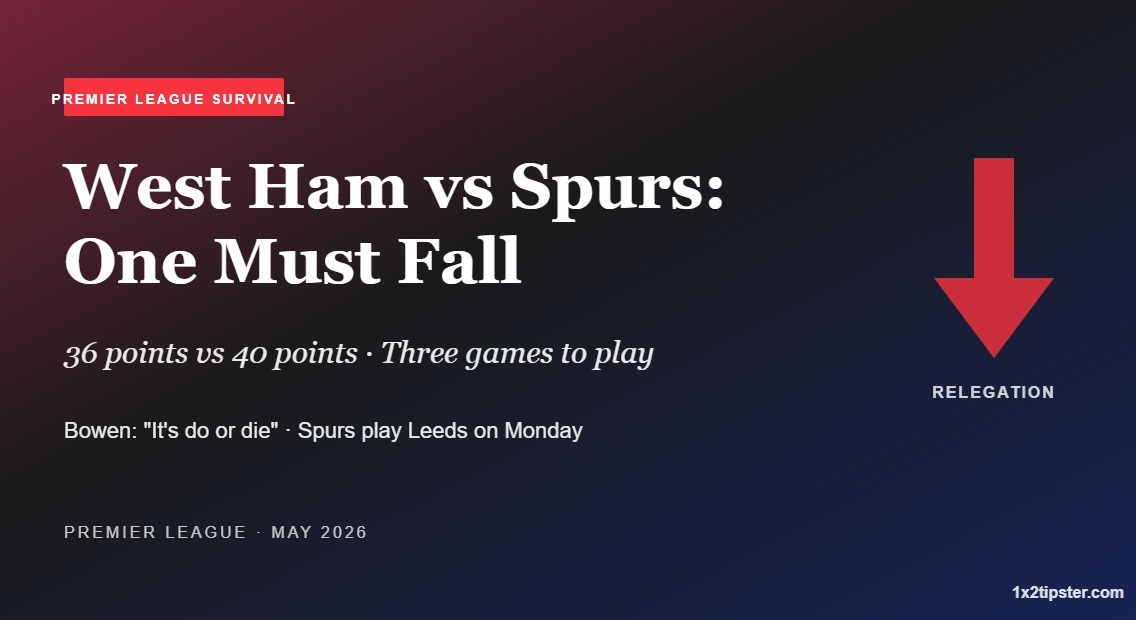 West Ham vs Tottenham: Premier League's Last Relegation Place Goes Down to the Wire